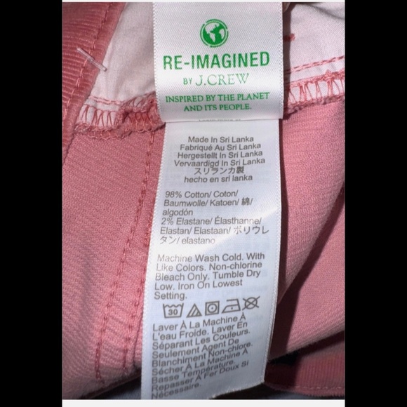 J. Crew Women's Slim-Straight Corduroy Pants in Rose Pink Size 26 - Picture 5 of 5